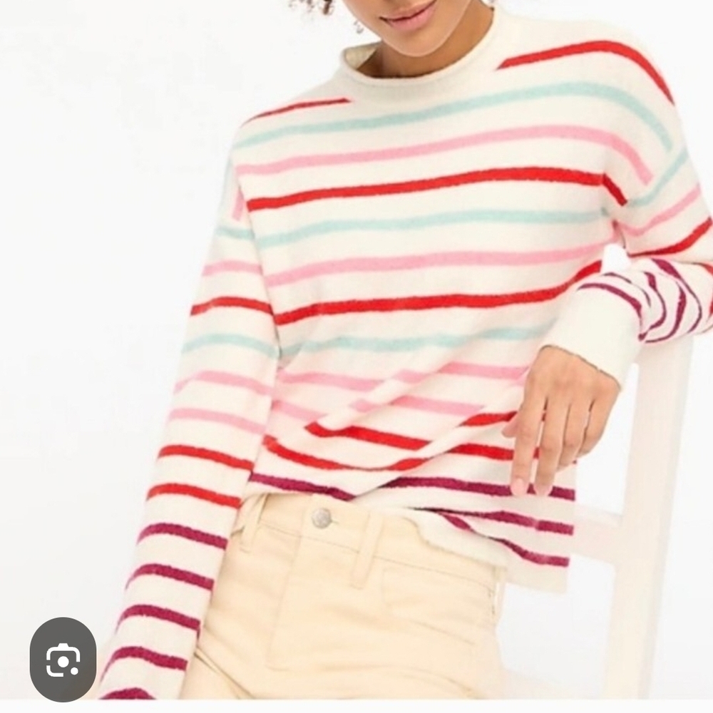 J. Crew Striped Crew Neck Sweater